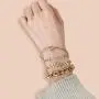 Mulgro 14K Gold Plated Link Bracelet Sets 8Pcs Gold Cuban Chain Bracelets Set Dainty Link Chain Bracelet Jewelry Gift for Women Girls