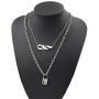 N/Q Punk Gothic Flame Fire Pendant Necklace Drop Dangle Earring Set 14K Silver Plated Cool Hip Hop Streetwear Link Chain Necklace for Women Girls Rock Party Birthday Jewelry Gifts
