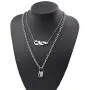 N/Q Punk Gothic Flame Fire Pendant Necklace Drop Dangle Earring Set 14K Silver Plated Cool Hip Hop Streetwear Link Chain Necklace for Women Girls Rock Party Birthday Jewelry Gifts