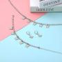 Butterfly Crystal Diamond Jewelry Set, Include Butterfly Choker Necklace, Butterfly Diamond Bracelet and Butterfly Earrings for Women