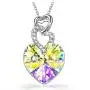 Kate Lynn for Women Necklace Heart to Heart Pendant Made with Crystals from Austria and Cubic Zirconia Jewelry for Mom Birthday Gifts for Her 17''+2'' with Gift Box