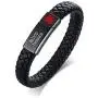 VNOX Custom Engraving Medical Alert Emergency Jewelry-Black Braided Leather Medical Symbol Caduceus with Magnetic Clasp Cuff Wristband Bracelet,8.2'' VNOX Custom Engraving Medical Alert Emergency Jewelry-Black Braided Leather Medical Symbol Caduceus with Magnetic Clasp Cuff Wristband Bracelet,8.2''