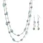 Belacqua Natural Aquamarine & Cultured Freshwater Pearl Layered Station Chain Necklace Belacqua Natural Aquamarine & Cultured Freshwater Pearl Layered Station Chain Necklace