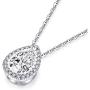 AINUOSHI 2.25 Carat Pear Cut Cubic Zirconia Diamond Deardrop Halo Pendant Necklace
