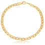 GM Jewelry 18K Real Gold Plated Flat Marina/Mariner Link Bracelet 8 5mm Unisex Men Women Teens