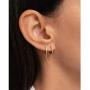 CHESKY 14K Gold Plated Zirconia Handcuff Hoop Earrings Double Piercing Earrings Dangle Chain Huggie Hoop Earrings for Men Women 1PC