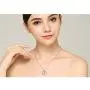 925 Sterling Silver Cubic Zirconia Love Heart Engraved Necklace for Women, 18'' 925 Sterling Silver Cubic Zirconia Love Heart Engraved Necklace for Women, 18''
