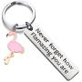 JIGAL Motivational Flamingo Keychain Never Forget How Flamazing You are Keychain Flamingo Lover Jewelry Gift for Family BFF Animal Lovers