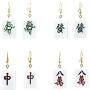 Funny The Chinese Mahjong Drop Earrings Handmade Resin Mahjong Dangle Earrings Geometric Creative Play Gambling Exaggerated Earring for Women Girl Friendship Jewelry