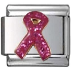 Stylysh Charms Breast Cancer Pink Enamel Italian 9mm Link NC129 Fits Traditional Classic