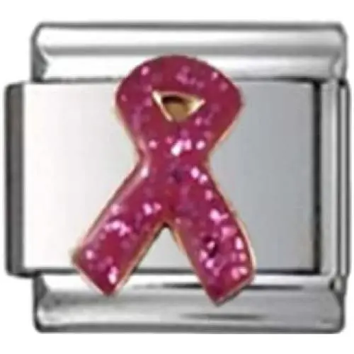 Stylysh Charms Breast Cancer Pink Enamel Italian 9mm Link NC129 Fits Traditional Classic