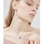 Sllaiss 18k White Gold Plated Sea Turtle Pendant Necklace Blue Crystal Birthstone Necklace Made with Swarovski Crystals saphire Cute Turtle Jewelry for Women for Anniversary Birthday