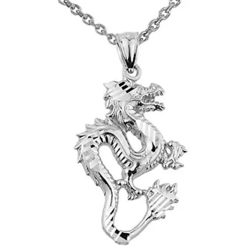 Chinese Dragon Sterling Silver Charm Pendant Necklace Chinese Dragon Sterling Silver Charm Pendant Necklace