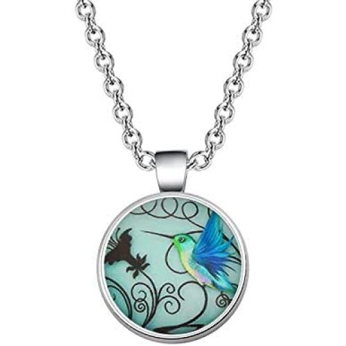 SEIRAA Hummingbird Necklace Motivational Bird Pendant Jewelry Hummingbird Jewelry for Her