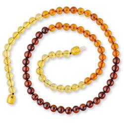 Genuine Amber Exclusive Beads Necklace - Natural Baltic Sea Amber Beads Jewelry Hand-Assembled Europe - Rainbow set