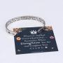 Whenever You Feel Overwhelmed Remember Whose Straighten Your Crown Bracelet, Engraved Inspirational Bracelets Personalized Gift for Mom, Daughter, Granddaughter, Sister, Best Friend, Women and Girls