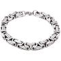 Garysiom 7MM Stainless Steel Chain Link Bracelets for Men Byzantine Bracelets Silver Tone