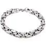 Garysiom 7MM Stainless Steel Chain Link Bracelets for Men Byzantine Bracelets Silver Tone