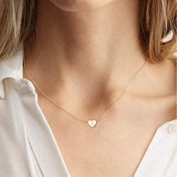 BMMYE Tiny Gold Initial Necklace for Women Girls 18K Dainty Letter Necklace A-Z Heart Pendant Choker Alphabet Personalized Birthday Mothers Bridesmaid Minimal Jewelry