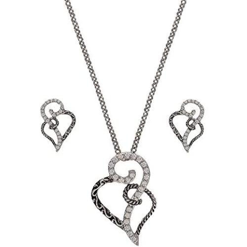 Montana Silversmiths Womens Woven Hearts Jewelry Set