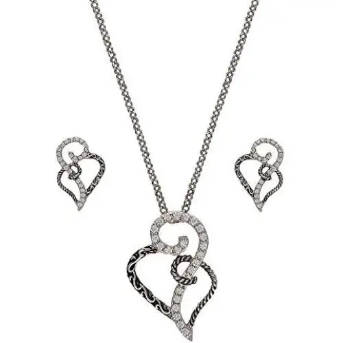 Montana Silversmiths Womens Woven Hearts Jewelry Set Montana Silversmiths Womens Woven Hearts Jewelry Set