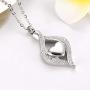 LuxglitterLin Teardrop Eye of My Heart Crystal Cremation Urn Necklace for Human Pet Ashes Holder Memorial Keepsake Pendant Jewelry