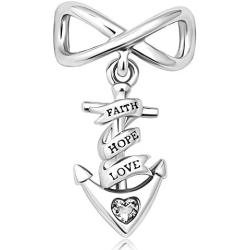 CharmSStory Nautical Anchor Faith Hope Love Infinity Charm Bead for Charm Bracelets