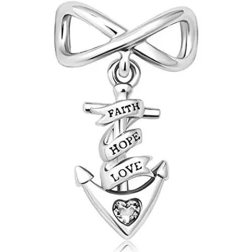 CharmSStory Nautical Anchor Faith Hope Love Infinity Charm Bead for Charm Bracelets