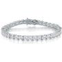 GMESME 18K White Gold Plated 5.0 Round Cubic Zirconia Classic Tennis Bracelet 7.5 Inch