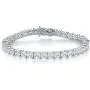 18K White Gold Plated Tennis Necklace/Bracelet/Earrings/Band Ring Sets Hypoallergenic Jewelry Pack of 4