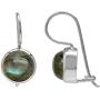 Silvershake 8mm Labradorite White Gold Plated 925 Sterling Silver Hook Closure Earrings