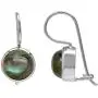 Silvershake 8mm Labradorite White Gold Plated 925 Sterling Silver Hook Closure Earrings