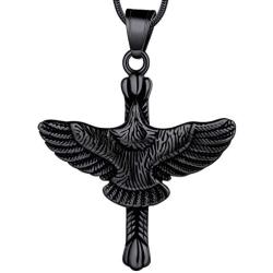 Hipunk Cross Necklace Men 316L Stainless Steel Crosss Mens Pendant Religious Jewelry