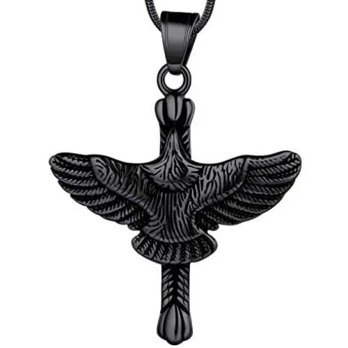 Hipunk Cross Necklace Men 316L Stainless Steel Crosss Mens Pendant Religious Jewelry