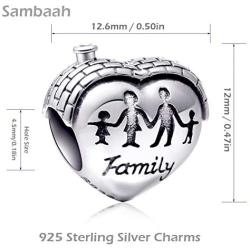 Sambaah Family Charm Sterling Silver Nana Charm Enamel Charm for Pandora Style Bracelets