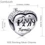 Sambaah Family Charm Sterling Silver Nana Charm Enamel Charm for Pandora Style Bracelets