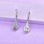 JO WISDOM Women Earrings,925 Sterling Silver Irish Celtic Claddagh Love Heart Drop & Dangle Leverback Earrings with 5A Cubic Zirconia