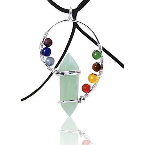 ''N/A'' Reiki Necklace 7 Chakras Natural Rose Quartz and Aventurine Gemstones Energy Balance Healing Point Crystal Pendant. Carved Jewelry for Women ''N/A'' Reiki Necklace 7 Chakras Natural Rose Quartz and Aventurine Gemstones Energy Balance Healing Point Crystal Pendant. Carved Jewelry for Women