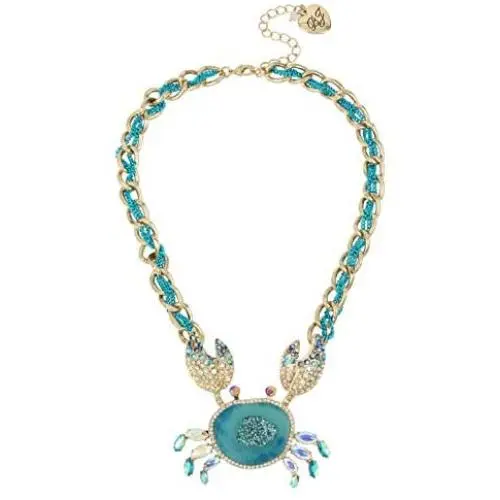 Betsey Johnson Womens Crabby Couture Blue Crab Pendant Necklace, One Size Betsey Johnson Womens Crabby Couture Blue Crab Pendant Necklace, One Size