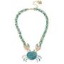 Betsey Johnson Womens Crabby Couture Blue Crab Pendant Necklace, One Size