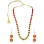 Efulgenz Boho Indian Bollywood Antique Gold Plated Faux Pearl Beaded Bridal Wedding Strand Statement Necklace Earrings Jewelry Set (Color Options)