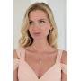 Mariell 14K Rose Gold Plated Teardrop CZ Wedding Necklace and Earrings Set for Bridal or Bridesmaids