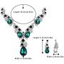 BriLove Womens Wedding Bridal Crystal Multi Teardrop Cluster Statement Necklace Dangle Earrings Set