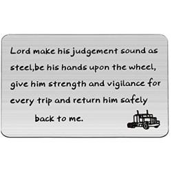 WSNANG Truck Driver Gift Drive Safe Wallet Card for Daddy Husband Trucker Prayer Gift for Truckers Wife Girlfriend