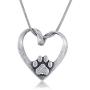 Rosa Vila Heart Shape With Dog Paw Necklace, Puppy Necklace for Owners of All Dog Breeds, Dog Remembrance Necklace, Veterinarian Necklace and K9 Officer Gift for Women