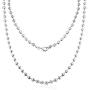 AINUOSHI Rhodium Plated Sterling Silver 2.5-5.0mm Solid 925 Italy Moon Cut Chain Necklace Italian Bead Ball Chain Necklace, Men & Women, 16-28 Inches