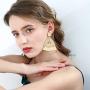 FUNRUN JEWELRY Rattan Tassel Earring for Women Straw Wicker Drop Dangle Raffia Earring Geometric Handmade Statement Hoop Earring Lighweight