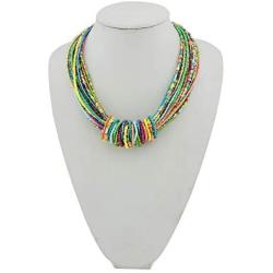 Bocar Chunky Statement Colorful Seed Beads Women Choker Collar Necklace (NK-10314)