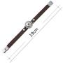 Mini Snap Jewelry Brown Rhinestone Halo Magnetic Leather Bracelet Holds 12mm Snaps