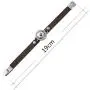 Mini Snap Jewelry Brown Rhinestone Halo Magnetic Leather Bracelet Holds 12mm Snaps